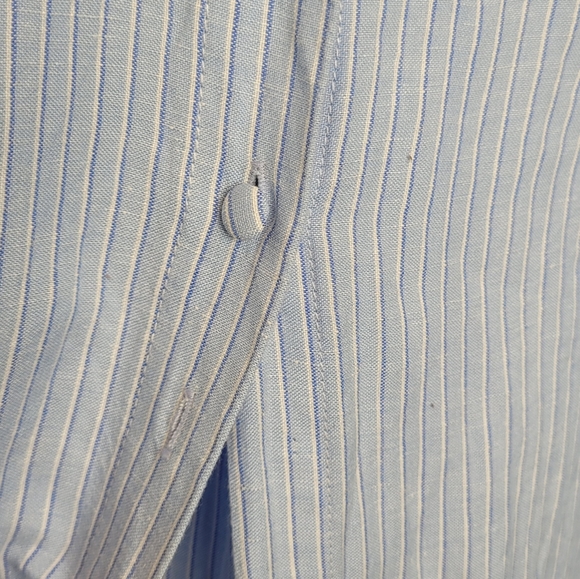 DL1961 Linen Blend Button Front Midi Skirt S Blue Striped Menswear - Picture 5 of 7